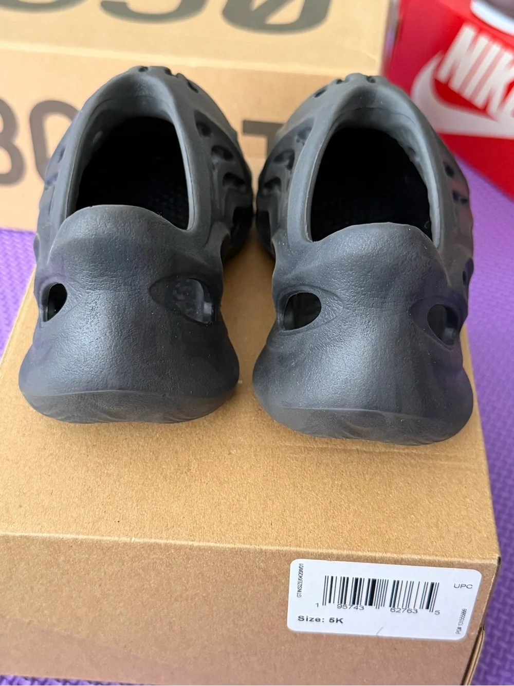 adidas Kids Black Foam Slip-On Sandals